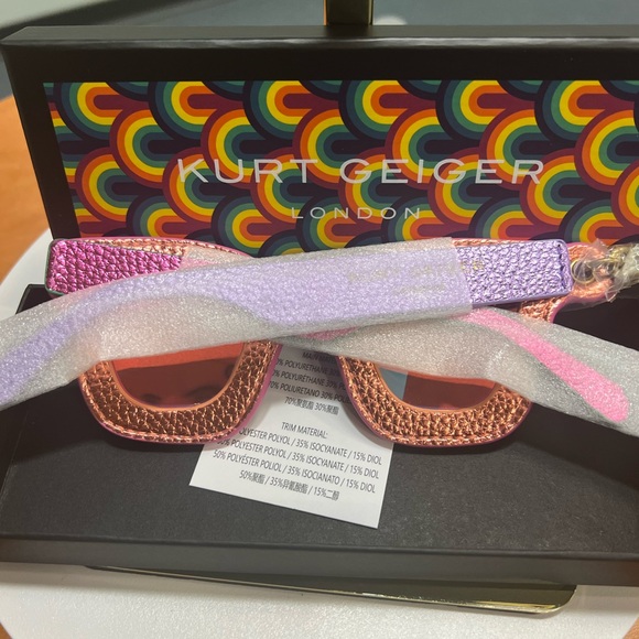 Kurt Geiger Metallic Pink Jeweled Sunglasses Bag Charm NWT!! - Picture 3 of 4